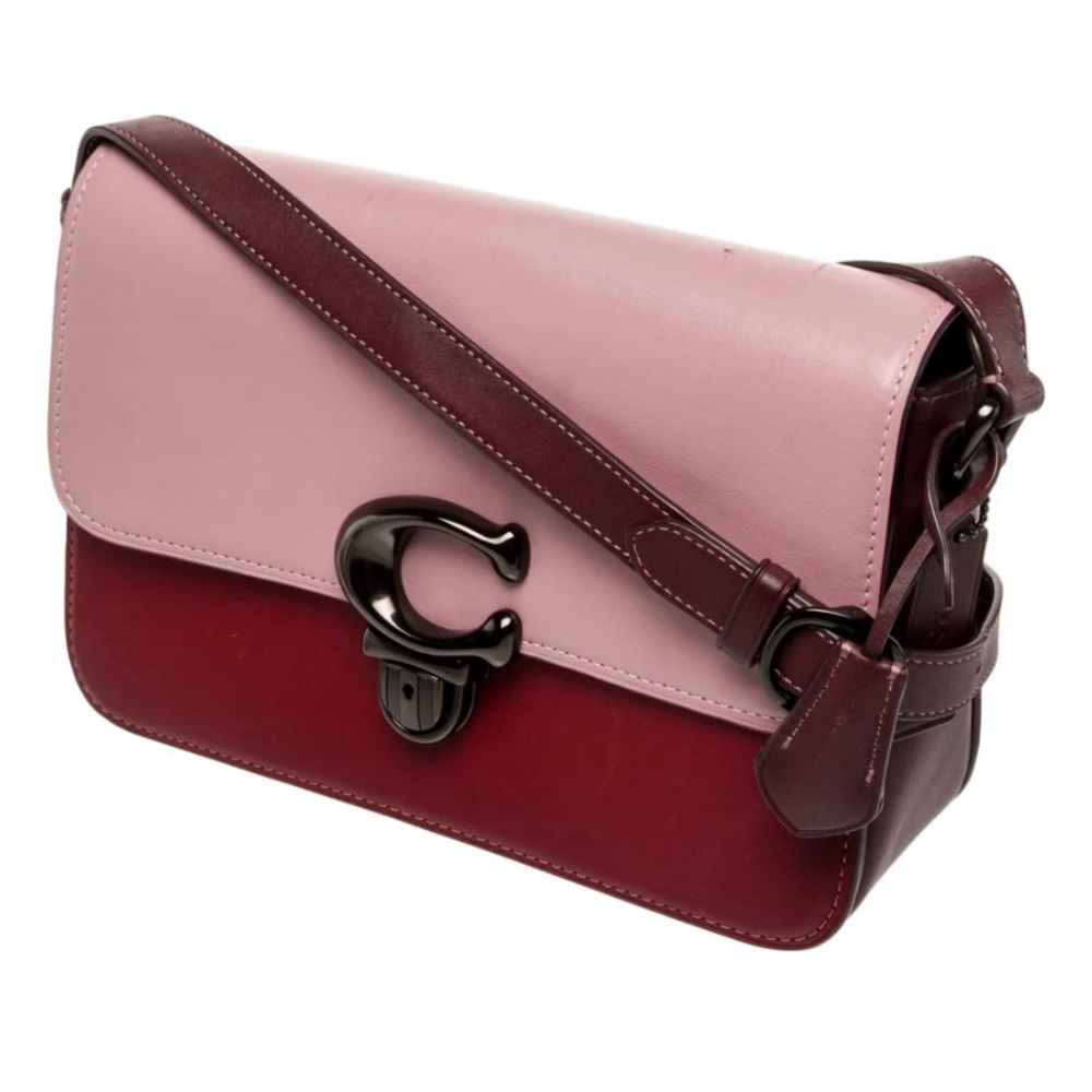 Coach color block  Pink and Burgundy Crossbody Bag